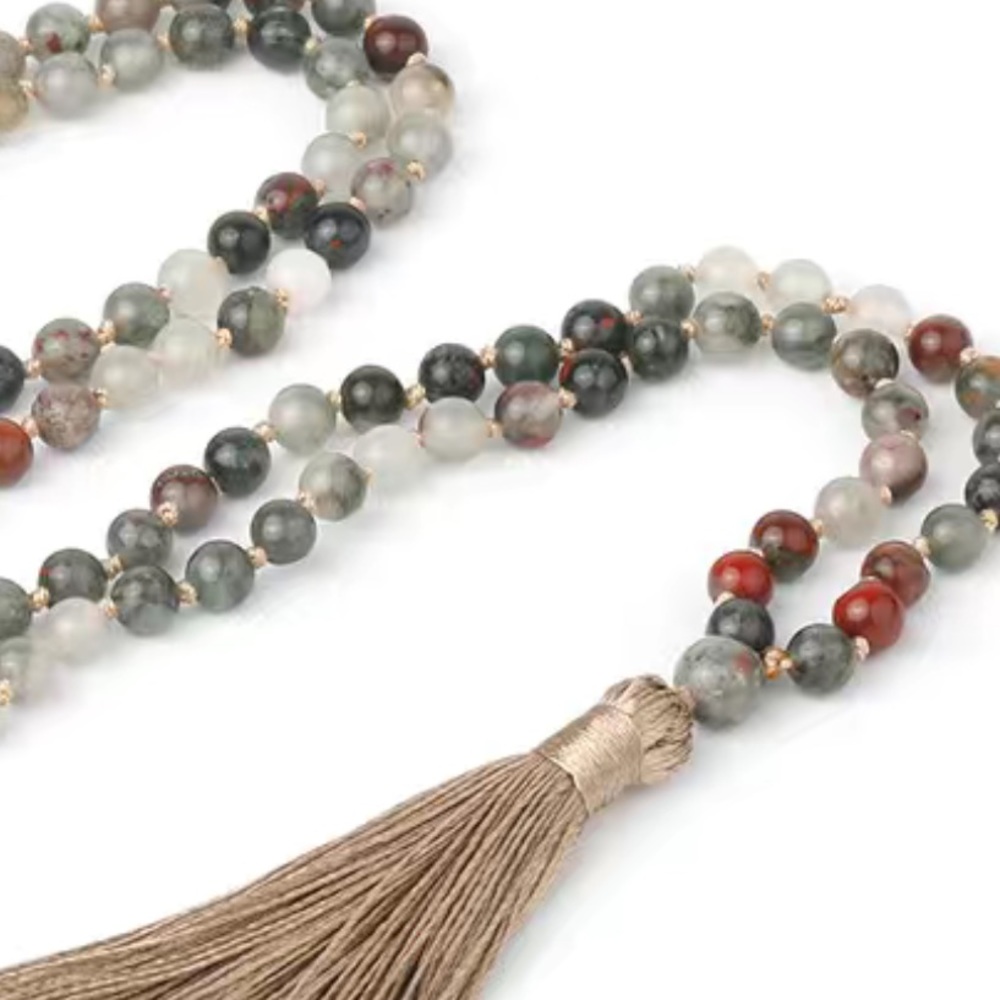 Bloodstone gemstone Mala